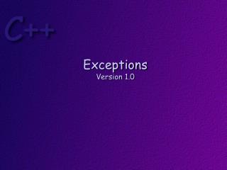 Exceptions Version 1.0
