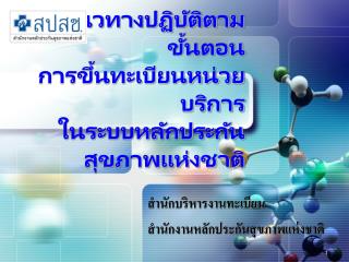 แนวทางปฏิบัติตามขั้นตอน การขึ้นทะเบียนหน่วยบริการ ในระบบหลักประกันสุขภาพแห่งชาติ