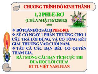 1, 2 PHI-E-R Ơ (CHÚA NHẬT 16/12/2012) *** ĐỐ TOÀN BỘ 2 S ÁCH PHI-E-R Ơ .