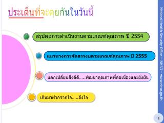 แนวทางการจัดสรรงบตามเกณฑ์คุณภาพ ปี 2555