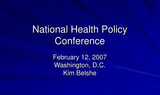 National Health Policy Conference
