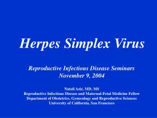 Herpes Simplex Virus