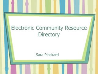 Electronic Community Resource Directory