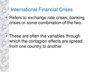 International Financial Crises