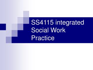 SS4115 integrated Social Work Practice