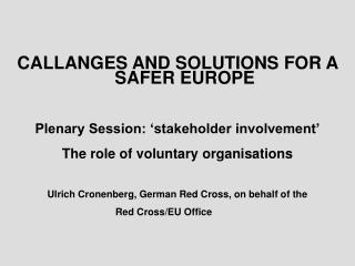 CALLANGES AND SOLUTIONS FOR A SAFER EUROPE