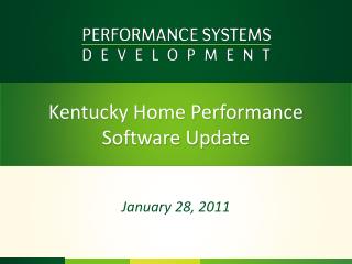 Kentucky Home Performance Software Update