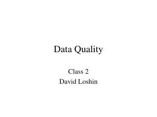 Data Quality