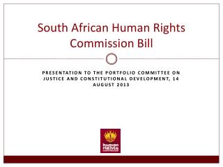 South African Human Rights Commission Bill