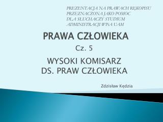 PRAWA CZŁOWIEKA