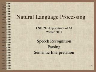 Natural Language Processing