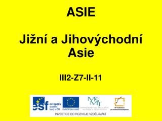 ASIE Jižní a Jihovýchodní Asie III2-Z7-II-11