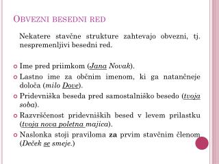 Obvezni besedni red