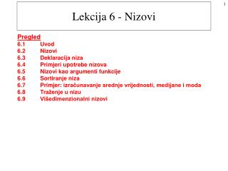 Lekcija 6 - Nizovi