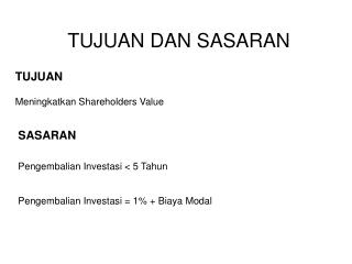 TUJUAN DAN SASARAN