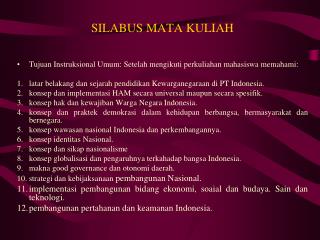 SILABUS MATA KULIAH