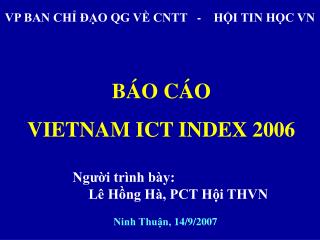 VP BAN CHỈ ĐẠO QG VỀ CNTT - HỘI TIN HỌC VN