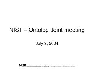 NIST – Ontolog Joint meeting