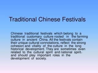 Traditional Chinese Festivals