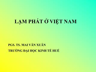 LẠM PHÁT Ở VIỆT NAM