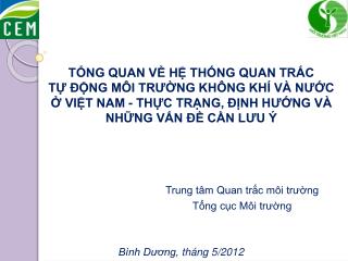 Trung tâm Quan trắc môi trường Tổng cục Môi trường