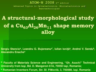 A structural-morphological study of a Cu 63 Al 26 Mn 11 shape memory alloy