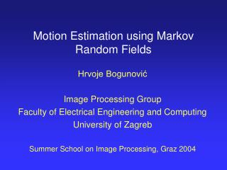 Motion Estimation using Markov Random Fields