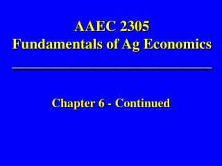 AAEC 2305 Fundamentals of Ag Economics ___________________________