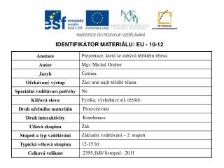 IDENTIFIKÁTOR MATERIÁLU: EU - 10-12