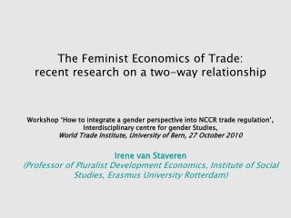 The Feminist Economics of Trade: recent research on a two-way relationship