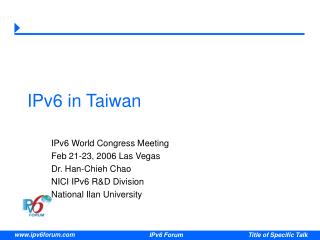 IPv6 in Taiwan