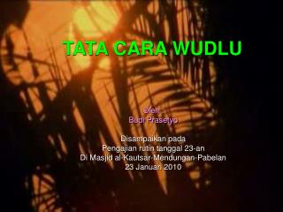 TATA CARA WUDLU