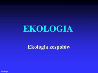 Ekologia zespołów