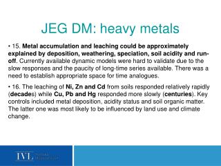 JEG DM: heavy metals
