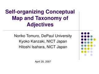 Self-organizing Conceptual Map and Taxonomy of Adjectives