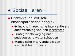 « Sociaal leren »