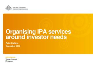 Organising IPA services around investor needs