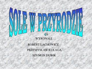 SOLE W PRZYRODZIE