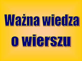 Ważna wiedza