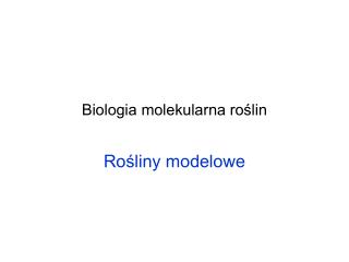 Biologia molekularna roślin