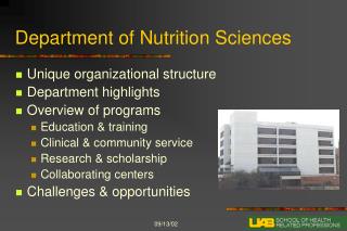 Department of Nutrition Sciences