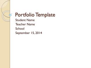 Portfolio Template