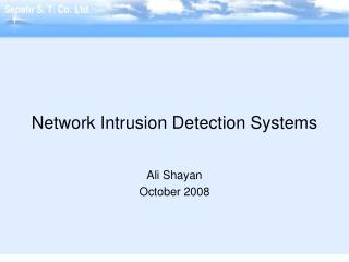 Network Intrusion Detection Systems