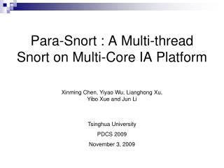 Para-Snort : A Multi-thread Snort on Multi-Core IA Platform