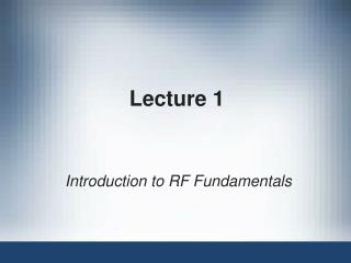 Lecture 1