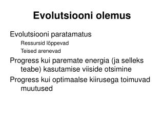 Evolutsiooni olemus