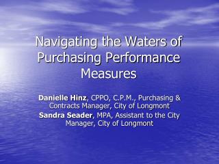 Navigating the Waters of Purchasing Performance Measures