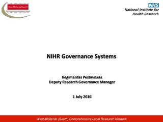 NIHR Governance Systems
