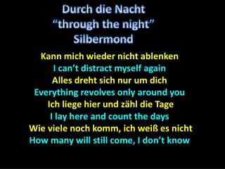 Kann mich wieder nicht ablenken I can’t distract myself again Alles dreht sich nur um dich