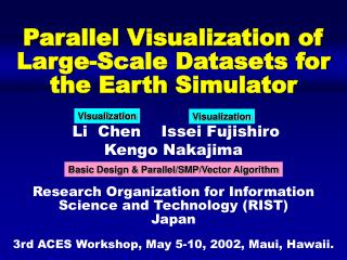 Parallel Visualization of Large-Scale Datasets for the Earth Simulator